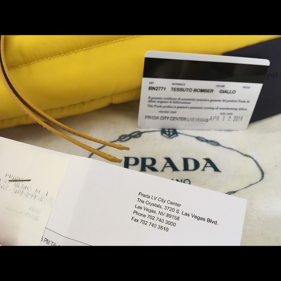 Tessuto Bomber Giallo Prada Bag - Picture 6 of 8